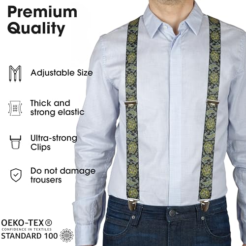 Pierrot Men's Heavy Duty Adjustable Elastic Braces