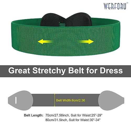 WERFORU Women Stretchy 8-Shaped Buckle Elastic Waist Belt