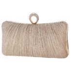 iWISH Womens Glitter Clutch with Rhinestone Ring