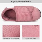 HomeTop Women's Comfy Velveteen Adjustable Diabetic Slippers