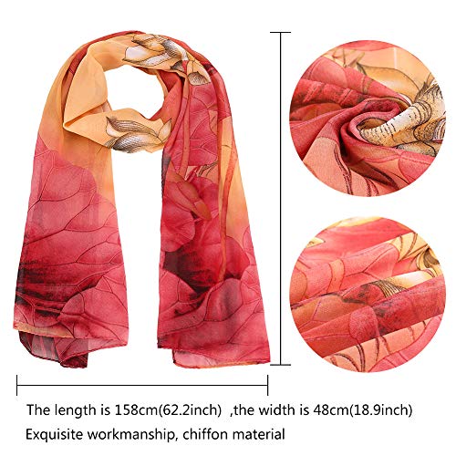 4 Pack Chiffon Sheer Scarves for Women and Girls