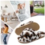 Dena Lives Ladies Fluffy Cross Band House Slippers