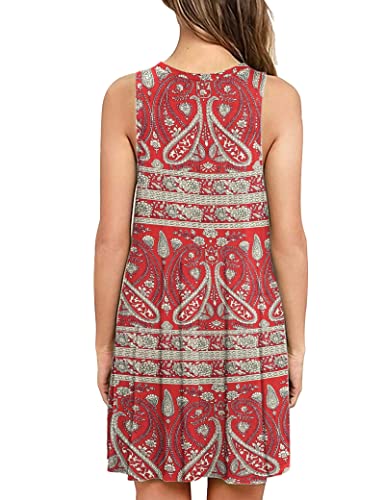 AUSELILY Summer Sleeveless Pleated Dress with Pocket