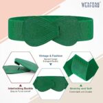 WERFORU Women Stretchy 8-Shaped Buckle Elastic Waist Belt