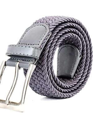Woodland Leathers Elastic Braided Belt, Unisex Stretch