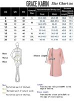 GRACE KARIN Women's Summer Chiffon 3/4 Sleeve Dress