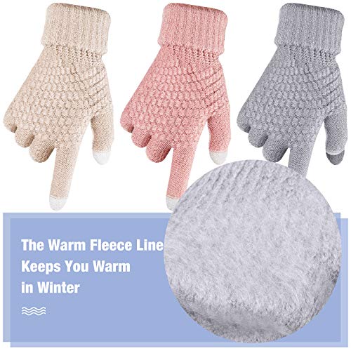 4 Pairs Women's Winter Touch Screen Fleece Gloves
