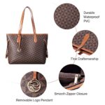 Lekesky Brown Faux Leather Tote Bag for Women