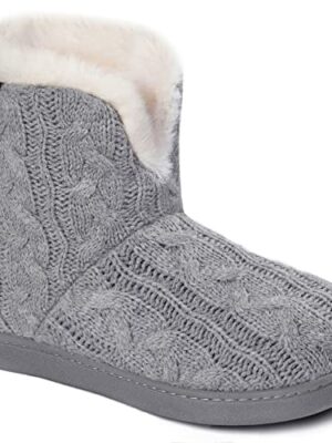 VeraCosy Ladies' Cable Knit Memory Foam Slippers