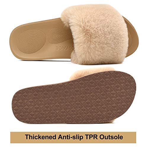COFACE Women's Orthopedic Faux Fur Slippers