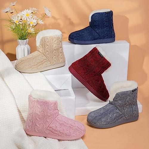 VeraCosy Ladies' Cable Knit Memory Foam Slippers