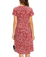 STYLEWORD Women's Summer V-Neck Floral Wrap Dress