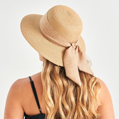 Gajaous Women's UPF 50+ Wide Brim Straw Sun Hat