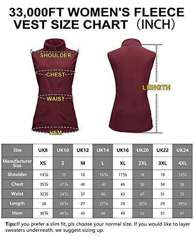 33,000ft Women's Lightweight Fleece Vest with Pockets