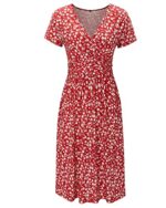 STYLEWORD Women's Summer V-Neck Floral Wrap Dress