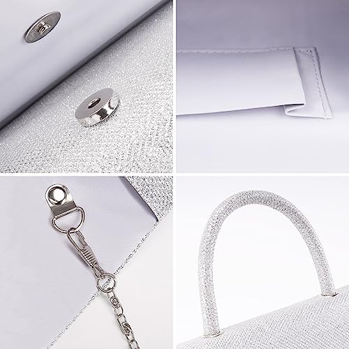 Larcenciel Sparkly Women's Clutch with Detachable Chain