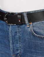 Tommy Hilfiger Women's Leather Belt with Silver Buckle