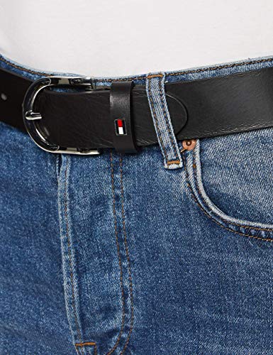 Tommy Hilfiger Women's Leather Belt with Silver Buckle