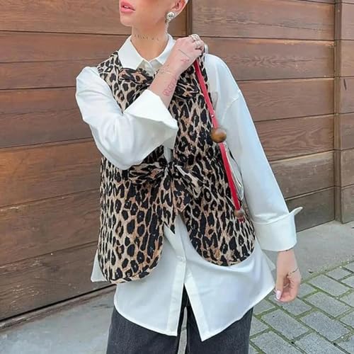 YILEEGOO Women's Vintage Leopard Print Sleeveless Vest