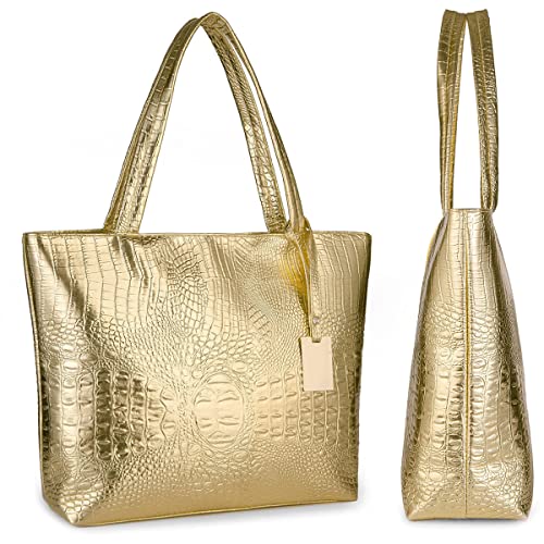 Women's Crocodile Large Tote Shoulder Bag
