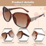 Firtink 4 Pcs Women Large UV 400 Polarized Sunglasses