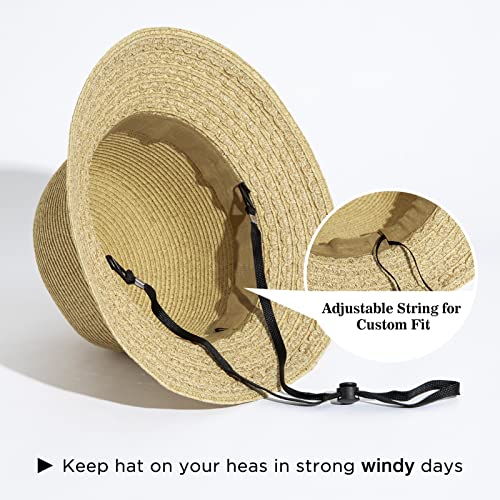 Comhats Women's Beach Straw Sun Hat UPF 50 Packable