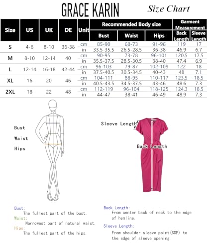 GRACE KARIN Women's Ruffle Sleeve Ruched Wrap Maxi Dress