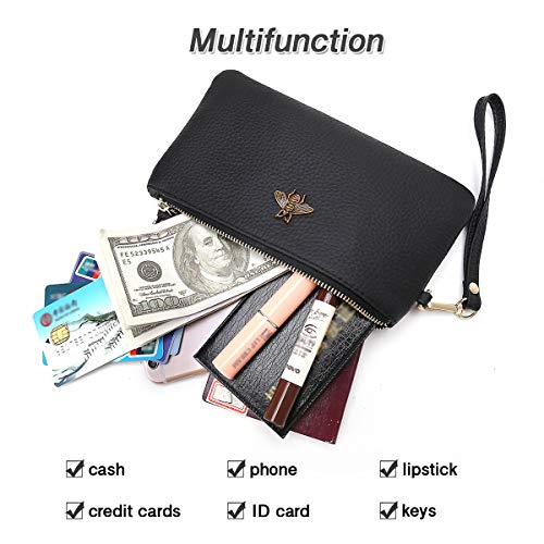 imeetu Women's Leather Wristlet Clutch Wallet