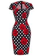 GRACE KARIN Vintage Pencil Work Dress Short Sleeve