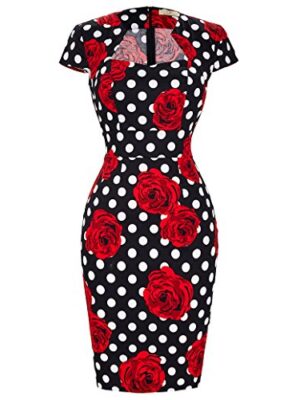 GRACE KARIN Vintage Pencil Work Dress Short Sleeve