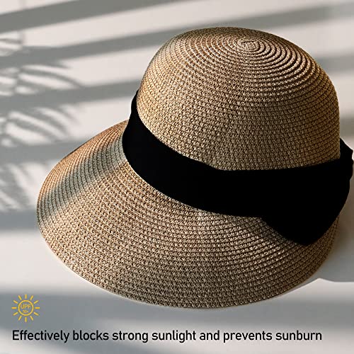 Airmoon Women's UV Protection Foldable Straw Beach Hat