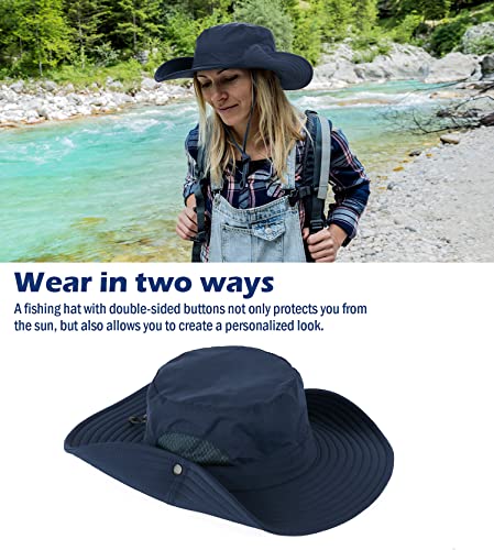 Wmcaps Men's Wide Brim UPF 50 Sun Hat, Mesh UV Protection