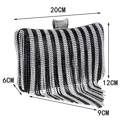 BDXMKS Women Tassel Evening Bag Diamond Beads Clutch