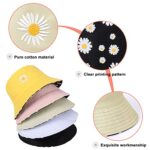 Daisy Print Reversible Cotton Bucket Hat for Women