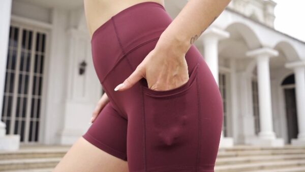 SIMIYA Women's High Waist Running Shorts with Pockets