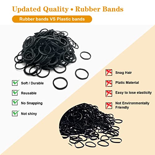 Black Elastic Hair Bands, Yedtreg 500pcs with Box