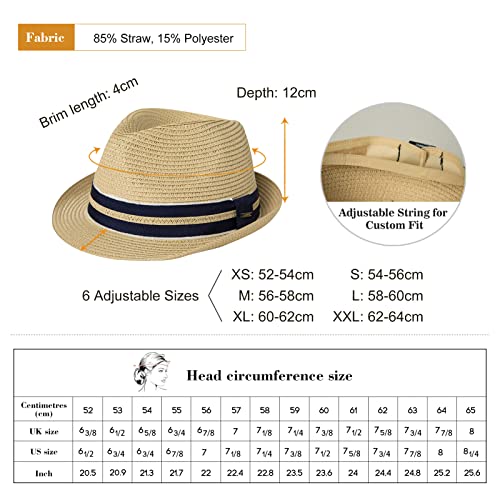 Comhats Unisex Straw Trilby Fedora for Summer & Beach