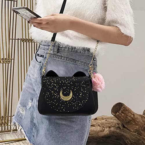 Luna Sailor Moon PU Leather Crossbody Bag - Black