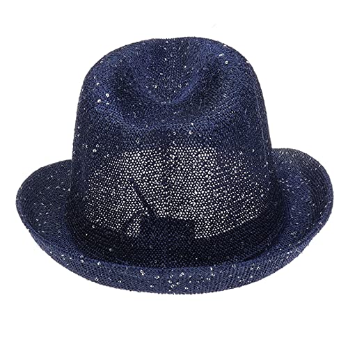 Sequins Hollow Out Fedora Sun Hat - Foldable & Packable