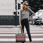 CHEREEKI Striped Canvas Tote Bag (Multicolor)