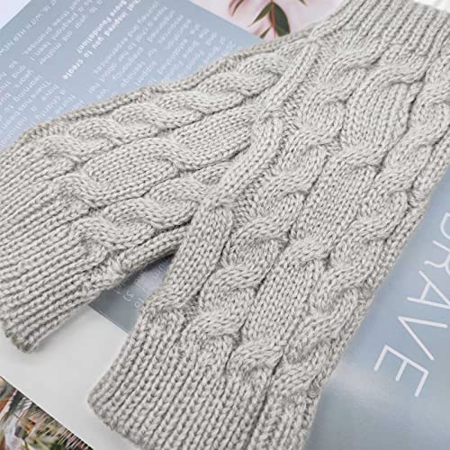Qiuyan Fashion Warm Soft Fingerless Knit Arm Warmers
