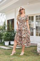 GRACE KARIN Women Floral A-Line Swing Party Dress