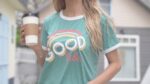 Dresswel Women Good Vibes Rainbow Graphic Tee