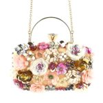 Jywmsc Women's Flower Clutch with Chain Strap