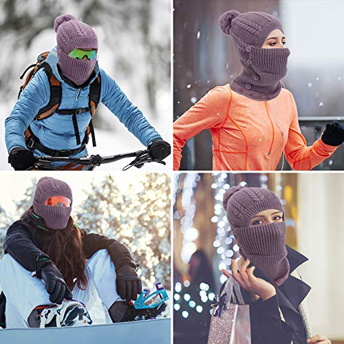 TAGVO Winter Warm Knitted Cap & Neck Warmer Set