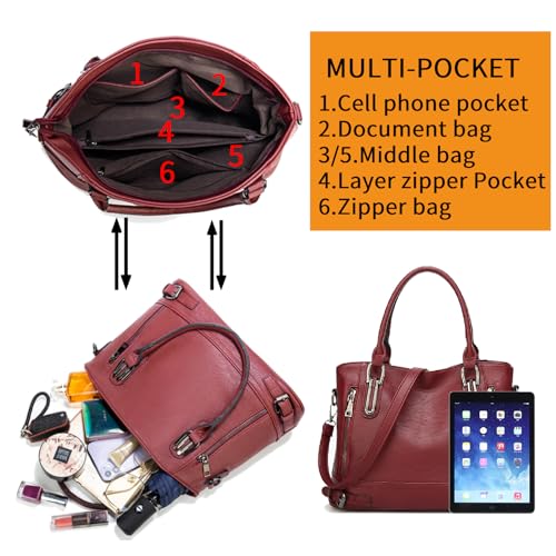 Aileese Women's PU Satchel Crossbody Handbag with Strap