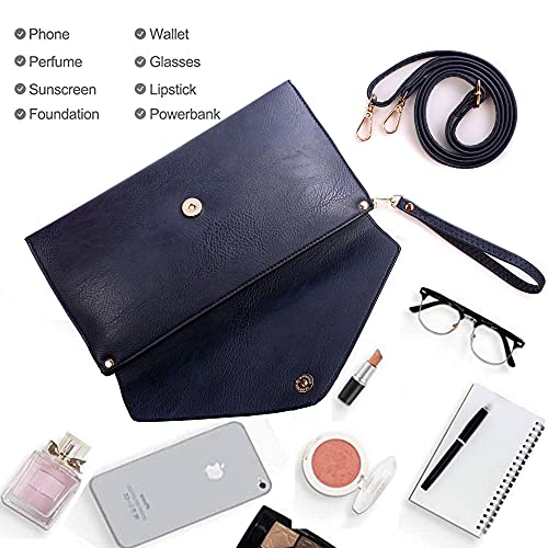 Wedmay Womens Large Clutch Bag with Wristlet Strap