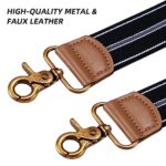 Dresime Mens Vintage Elastic X-Shape Braces with 4 Clips