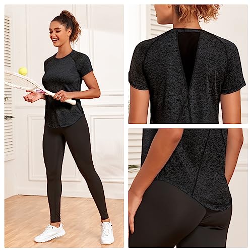 Jlowesun Women's Gym Quick Dry Short Sleeve Top