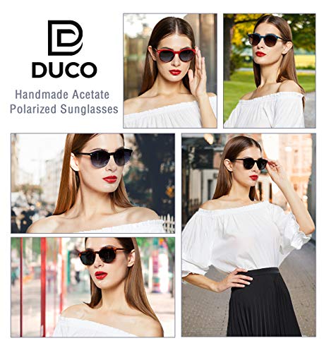 DUCO Classic Round Polarized UV400 Vintage Sunglasses